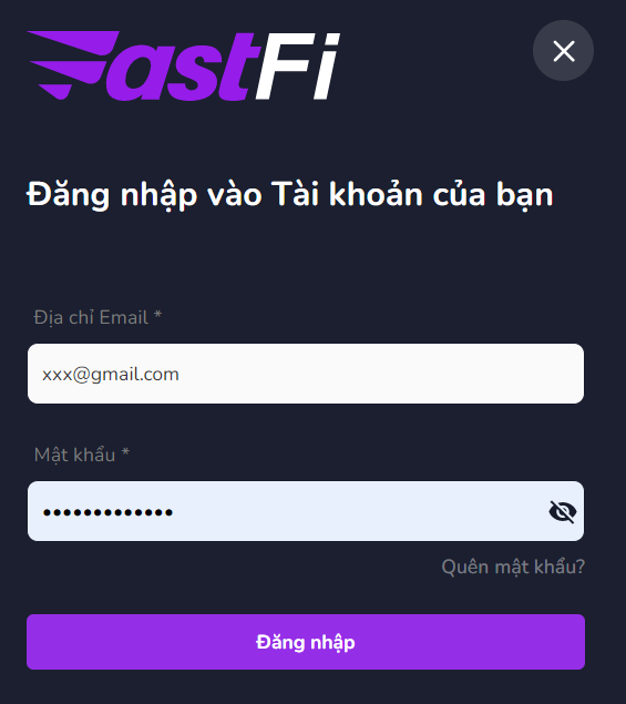 Hướng dẫn đăng nhập Fastfi